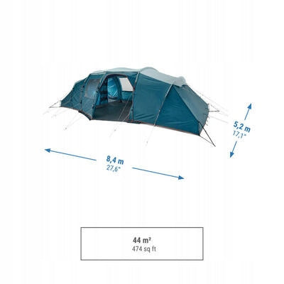 Quechua Camping tent 8-person tourist Arpenaz 8.4 4 bedrooms Manufacturer code 4327379