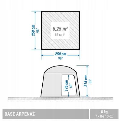 Quechua Camping vestibule Arpenaz Base 6-seater 2000 mm Packaging status original