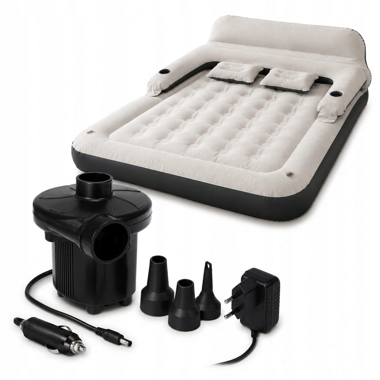 Queen Size Inflatable Mattress Set with Backrest + Electric Pump