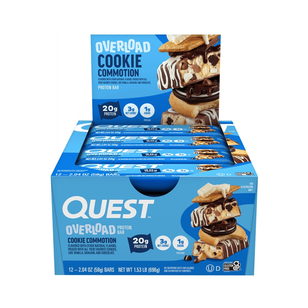 Quest Overload Protein 12x58g HIGH PROTEIN BAR Packaging status original