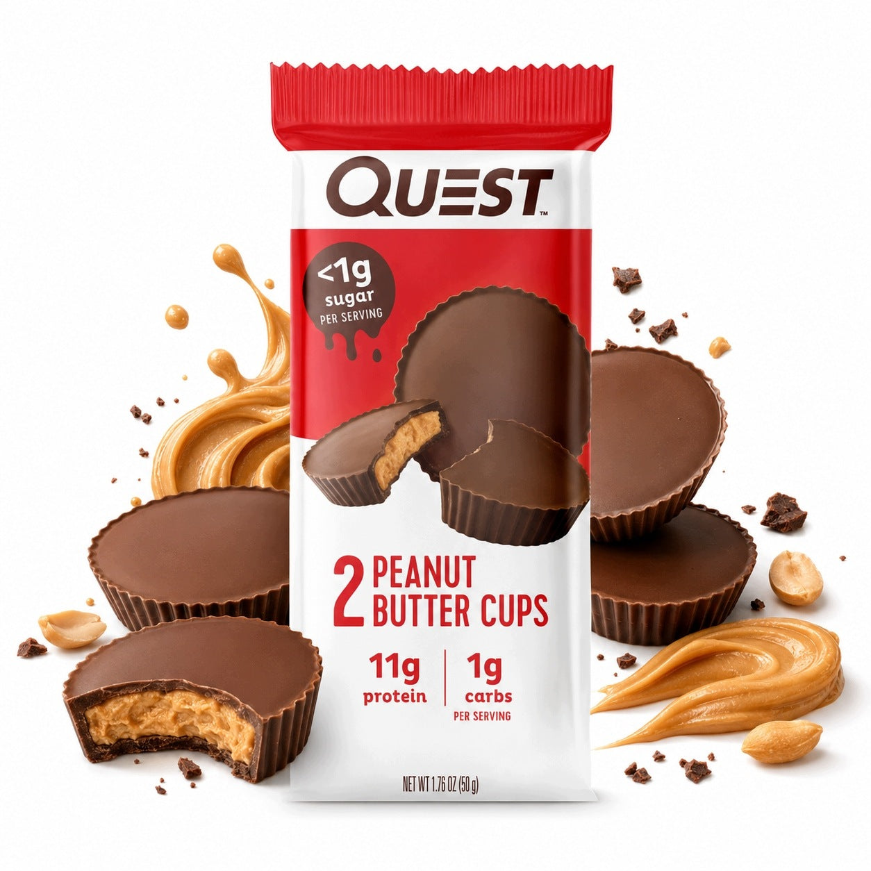 Quest Peanut Butter Cups 42 g Chocolate 11 g Protein Low Sugar