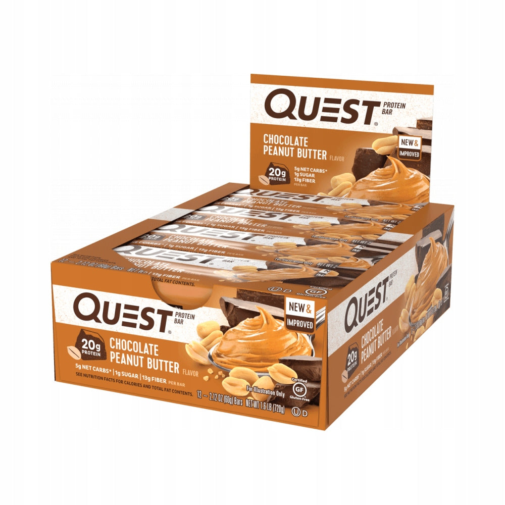 Quest Protein Bars 12x60g Chocolate Peanut Butter Packaging status original