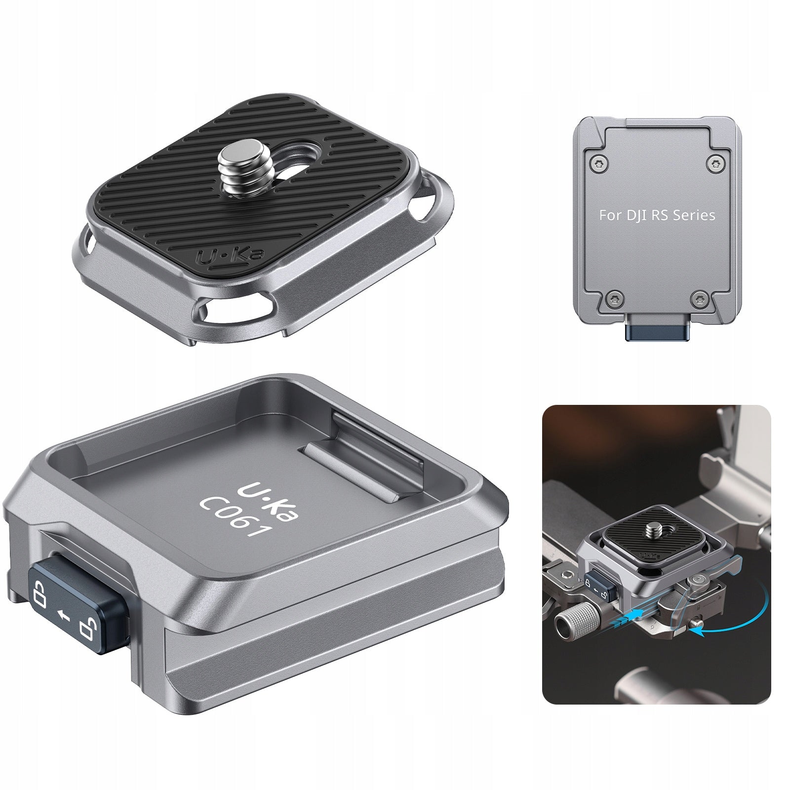 Quick Coupler Plate Mount Arca Swiss DJI RS 2 3 4 Pro Mini ULANZI C061