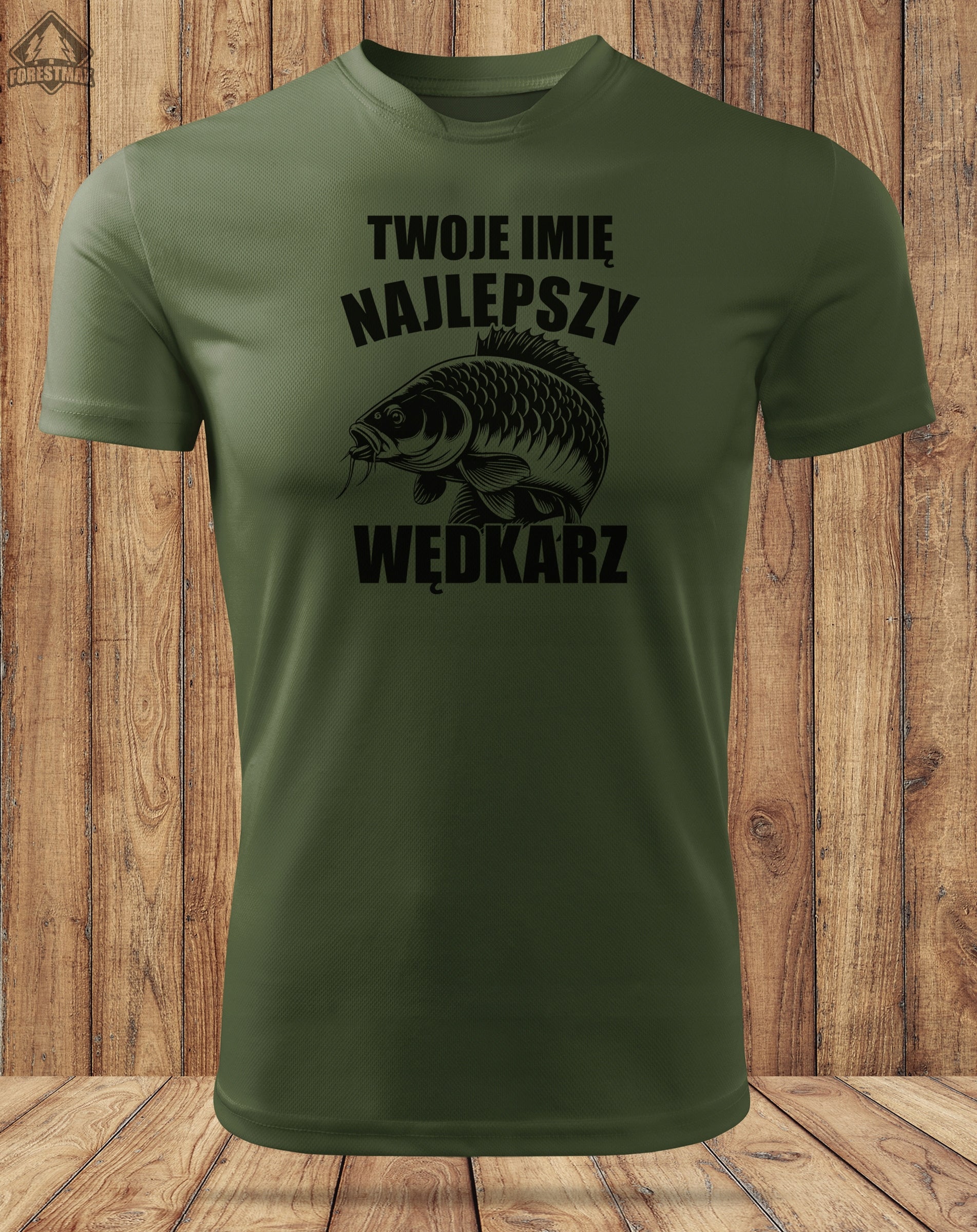 Quick Drying Khaki T-Shirt for Fisherman Gift with Own Name - XL Size XL