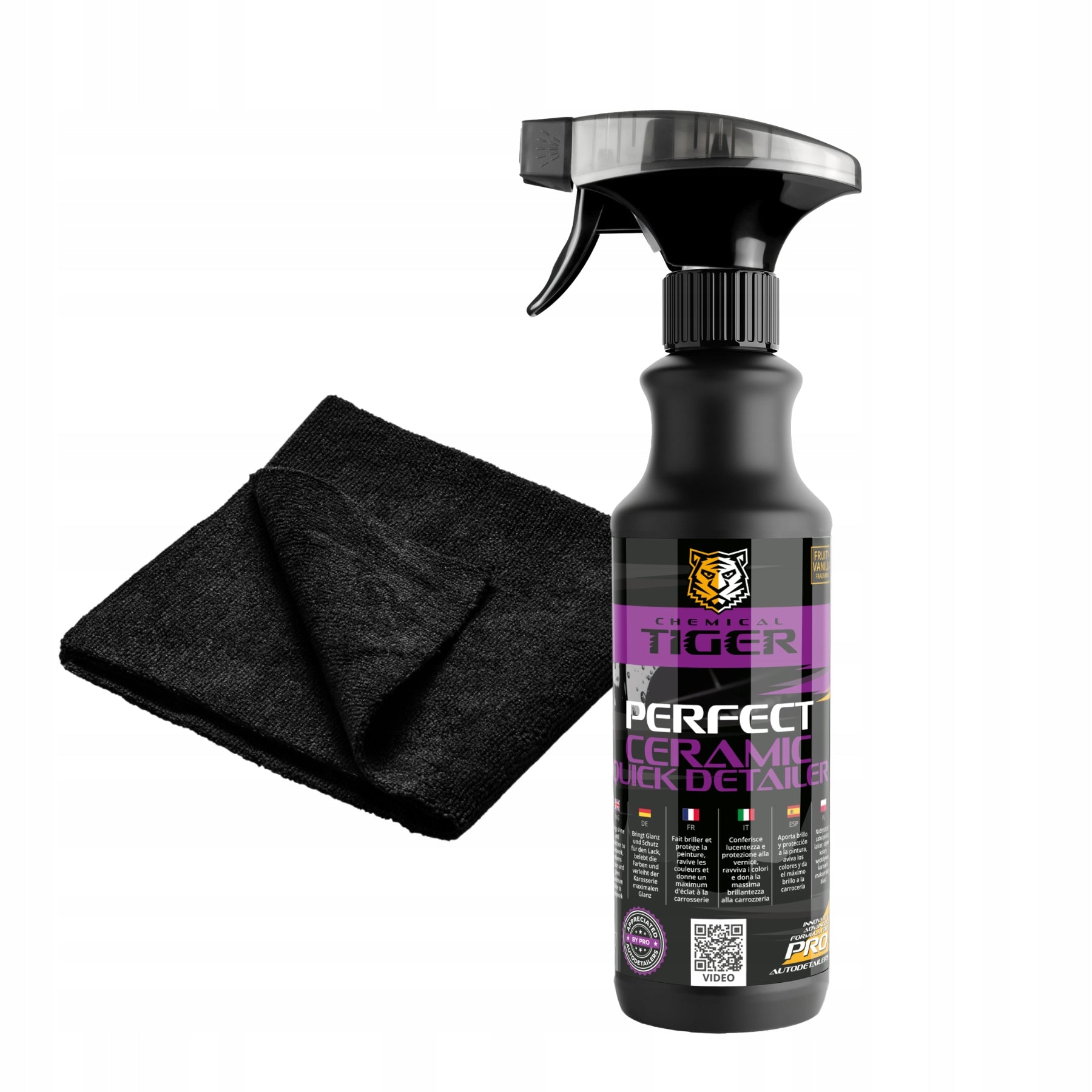 Quick detailer Ceramic lacquer polisher 500 ml + Seamless microfiber