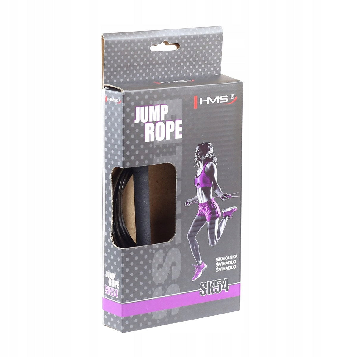 Quick jump rope SK54 black and silver HMS Kind made of plastic