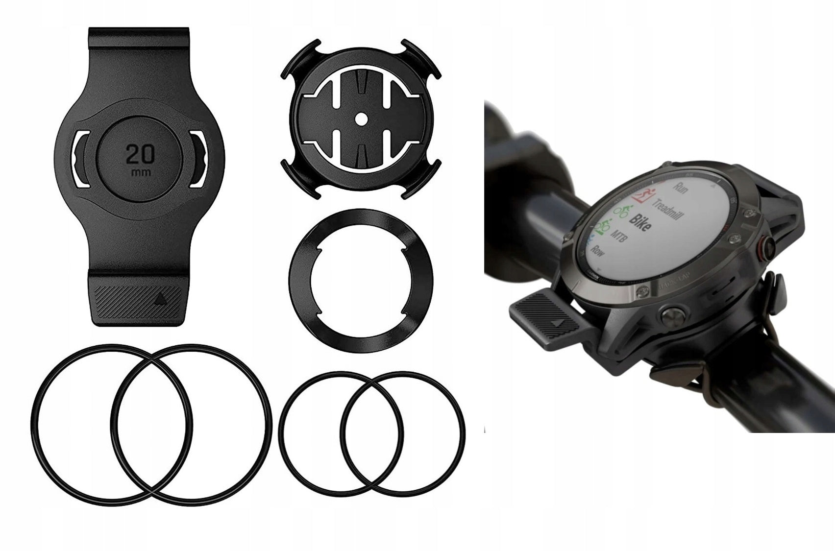 QuickFit 20mm Bike Holder 90st Rotating for GARMIN Fenix 6 7