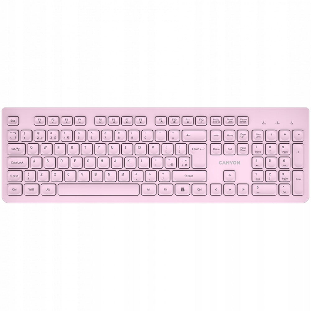 Quiet 2.4GHz Wireless Keyboard for Working Canyon HKB-W01 pink