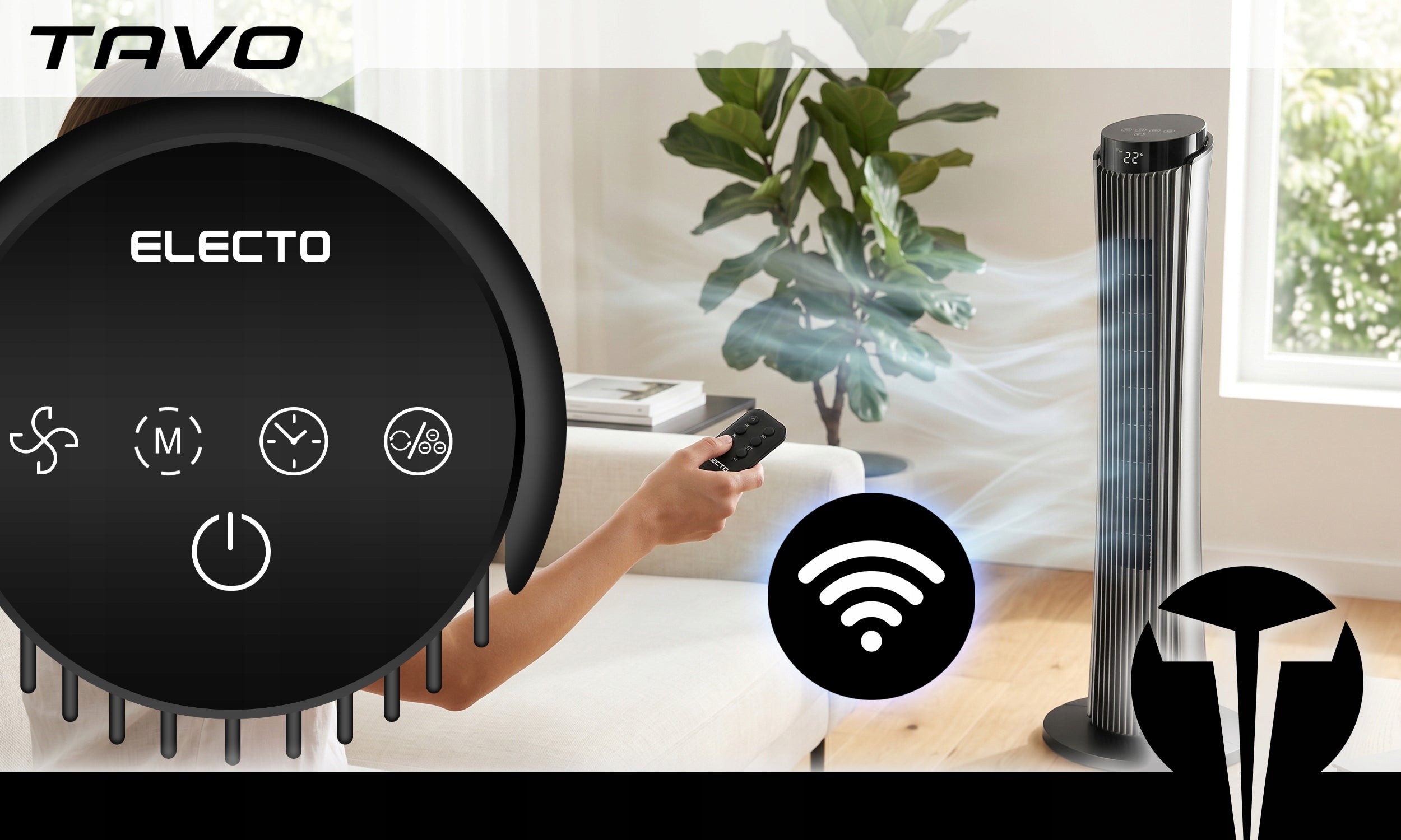 Quiet Column Fan Ionization 25db Remote Control Windmill Standing Aroma Dominant color black