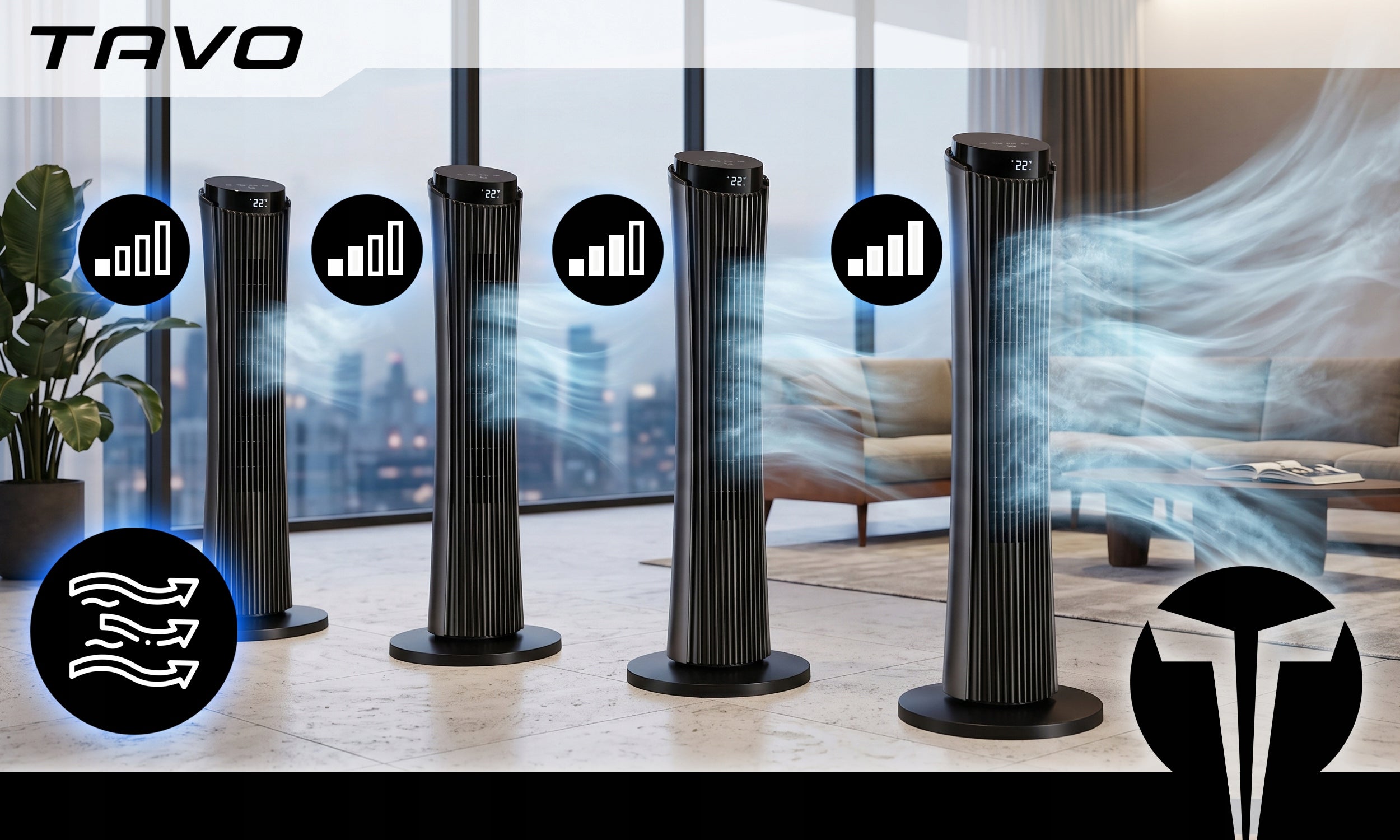 Quiet Column Fan Ionization 25db Remote Control Windmill Standing Aroma Model AIRCORE