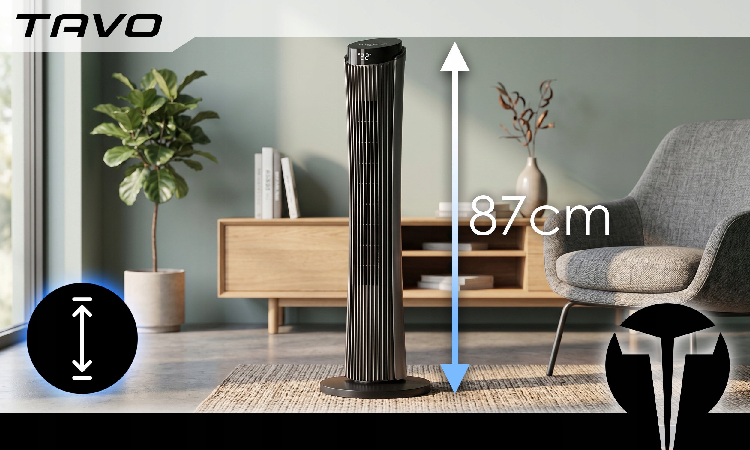 Quiet Column Fan Ionization 25db Remote Control Windmill Standing Aroma Power supply mains