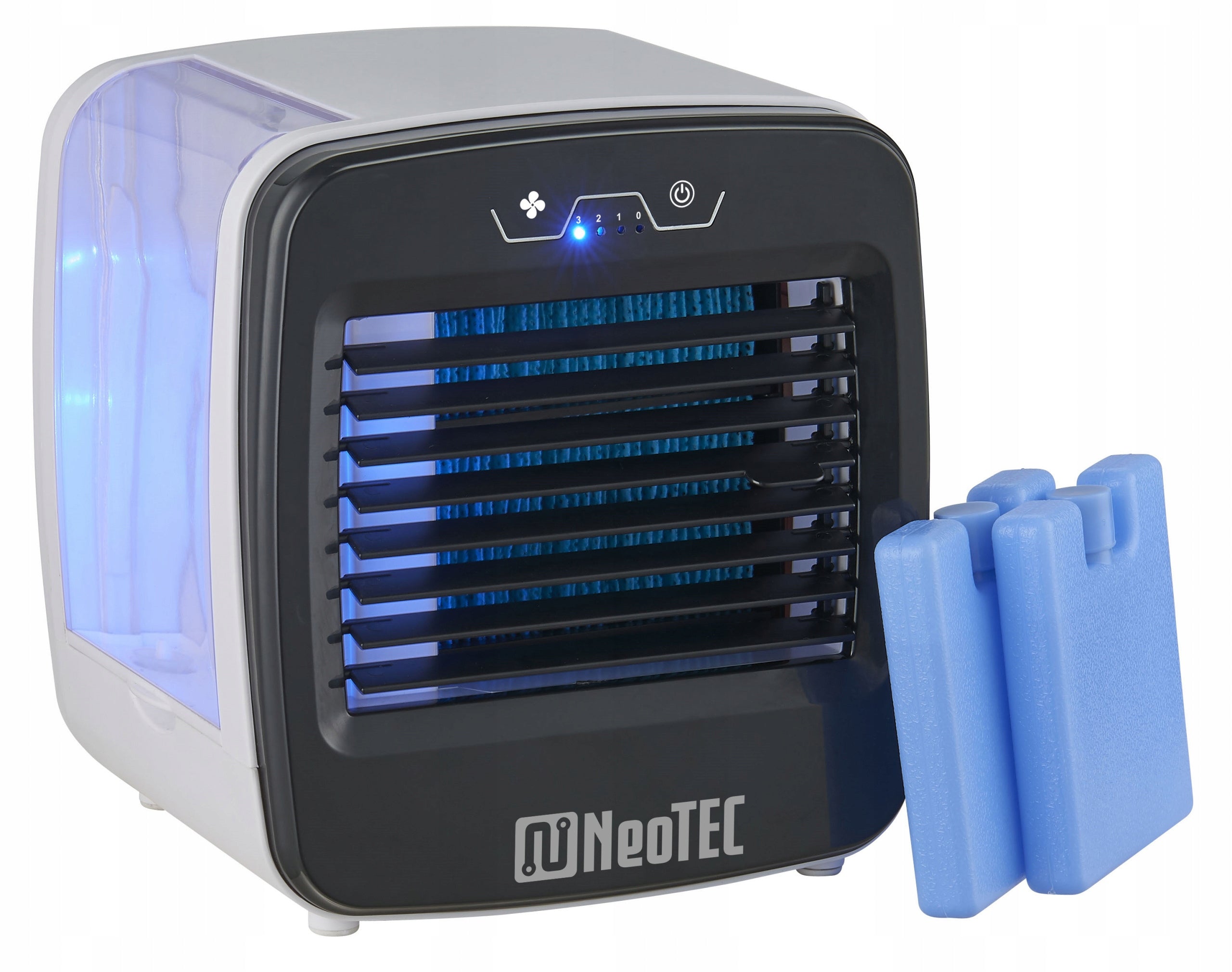 Quiet Fan Desk Air Conditioner NeoTEC OneCool USB Two Ice Containers Packaging status original