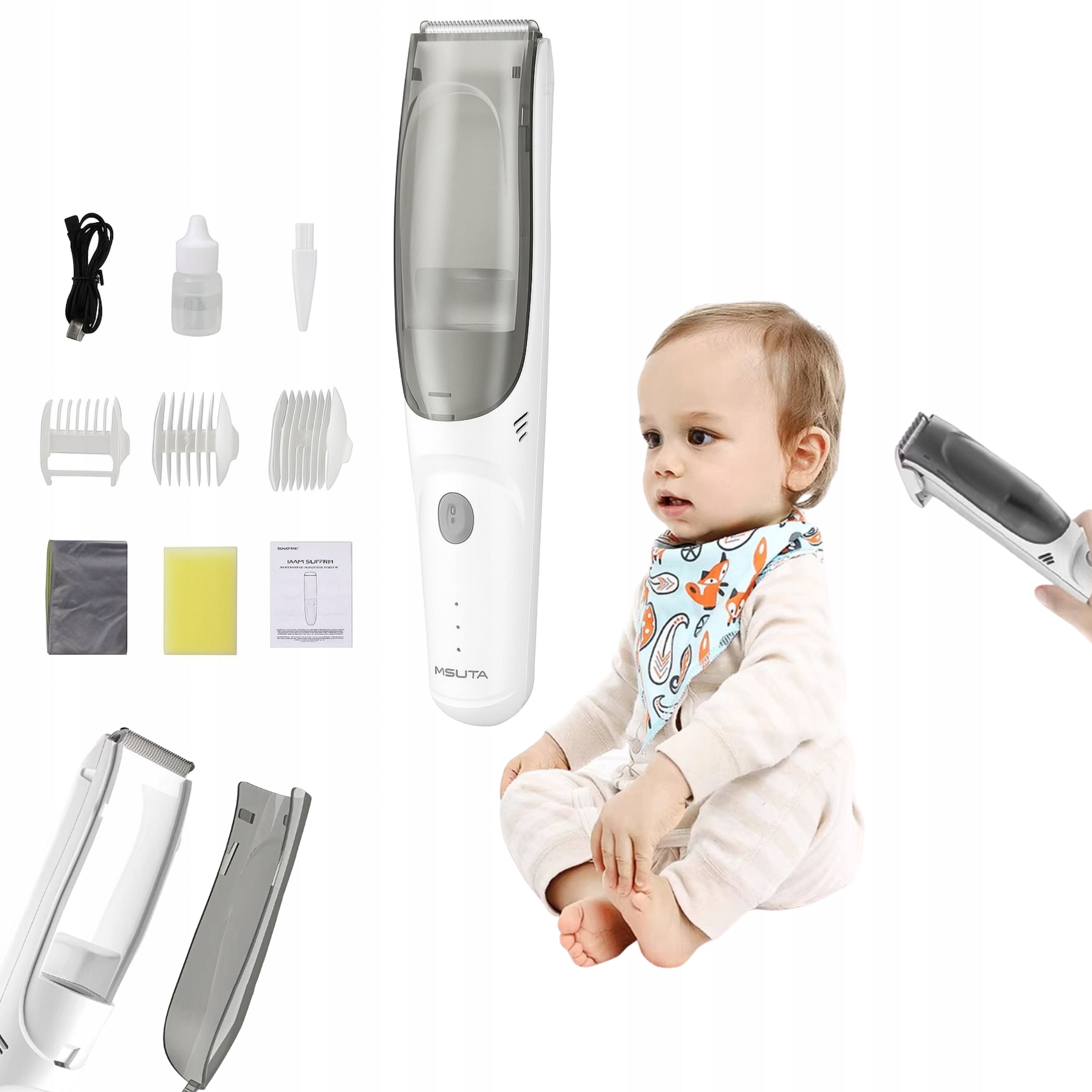 Quiet Hair Clipper for Kids Wireless USB Hair Pulling