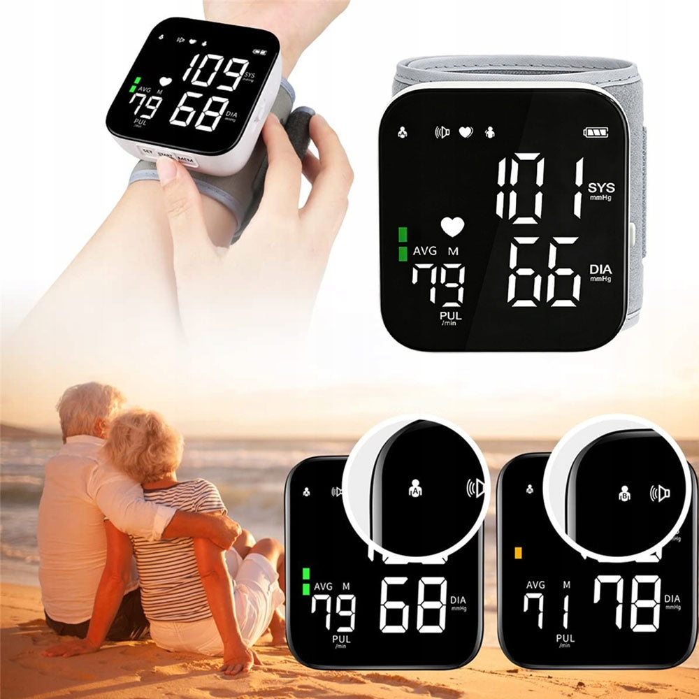 Quiet Mode Automatic Blood Pressure Monitor With Led Display 7.1x7.8cm Grey Medical device no