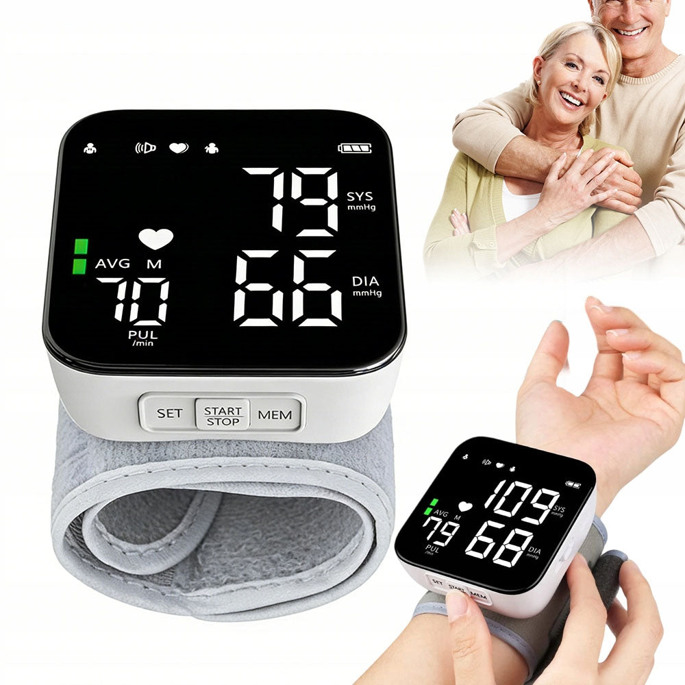Quiet Mode Automatic Blood Pressure Monitor With Led Display 7.1x7.8cm Grey