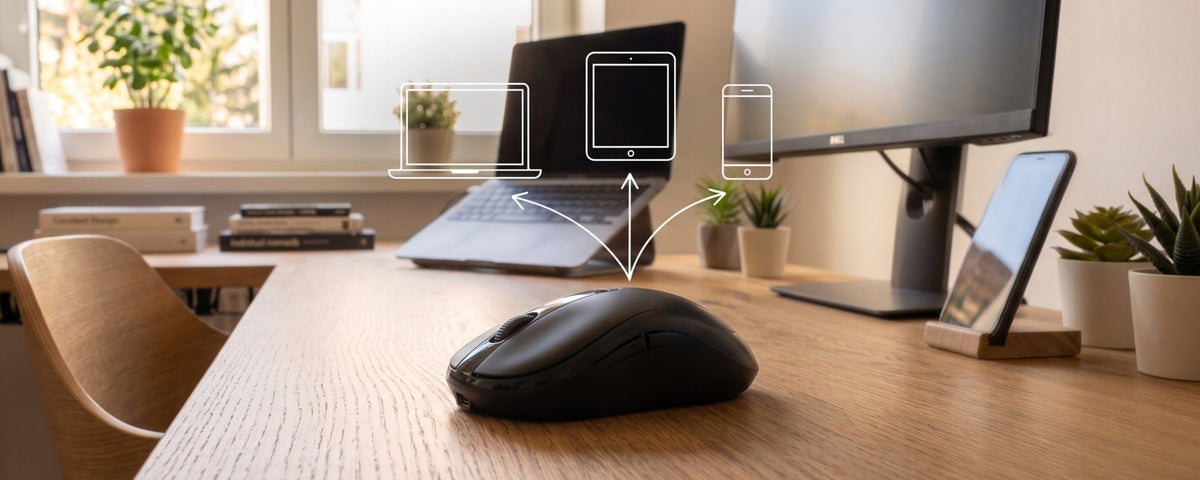 Quiet Mouse Wireless Bluetooth USB-wifi For Work and Office 3 DEVICES Packaging status original