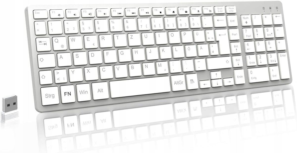 Quiet Wireless Keyboard with QWERTZ Numeric Block