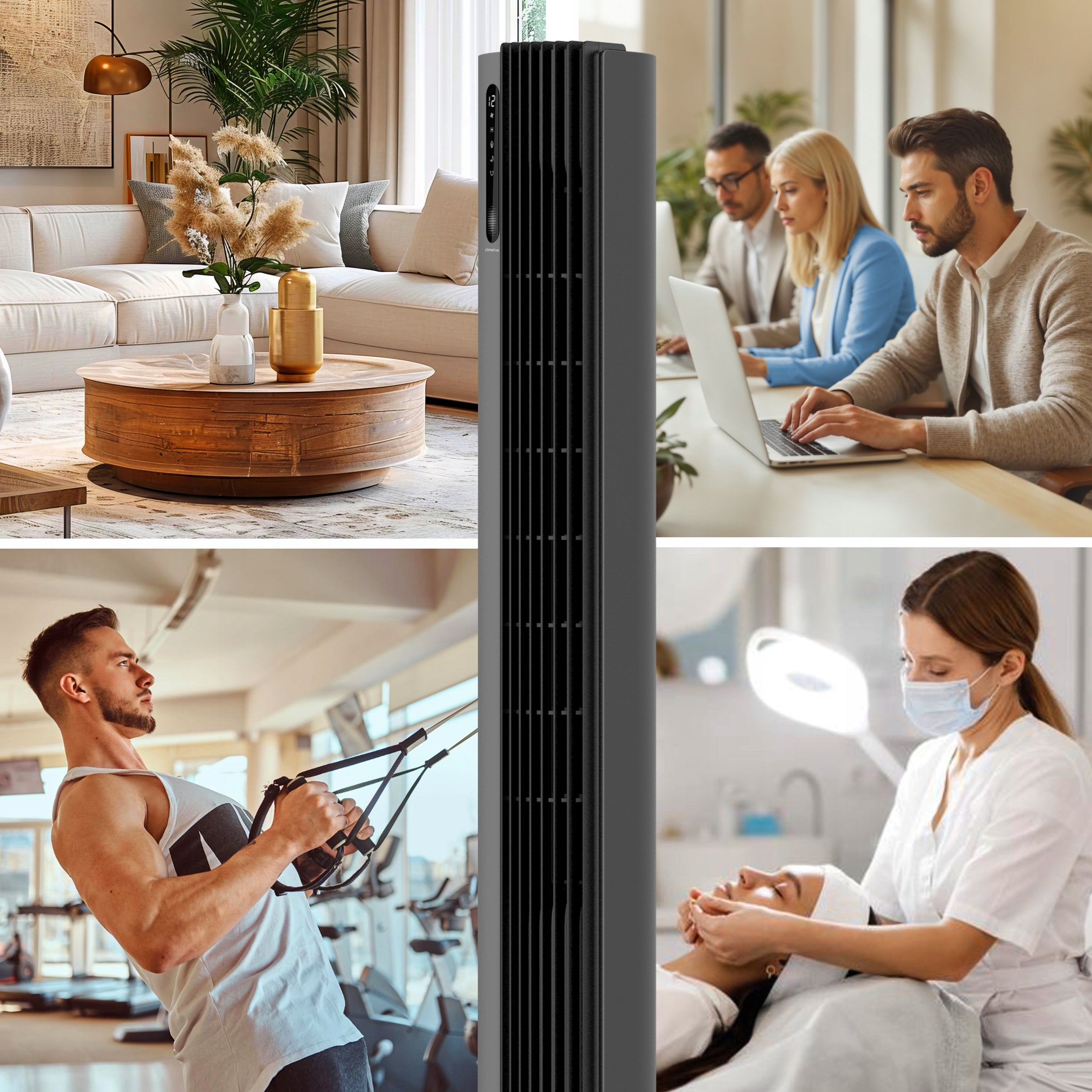 Quiet column fan 12 levels PURE Plasma ionization black XXL Functions Ionization air purification oscillation automatic oscillation timer other