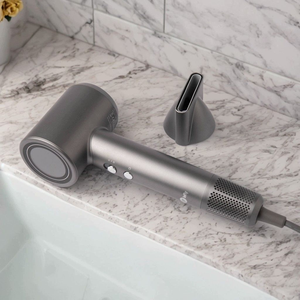 Quiet hair dryer with ionization and constant temperature