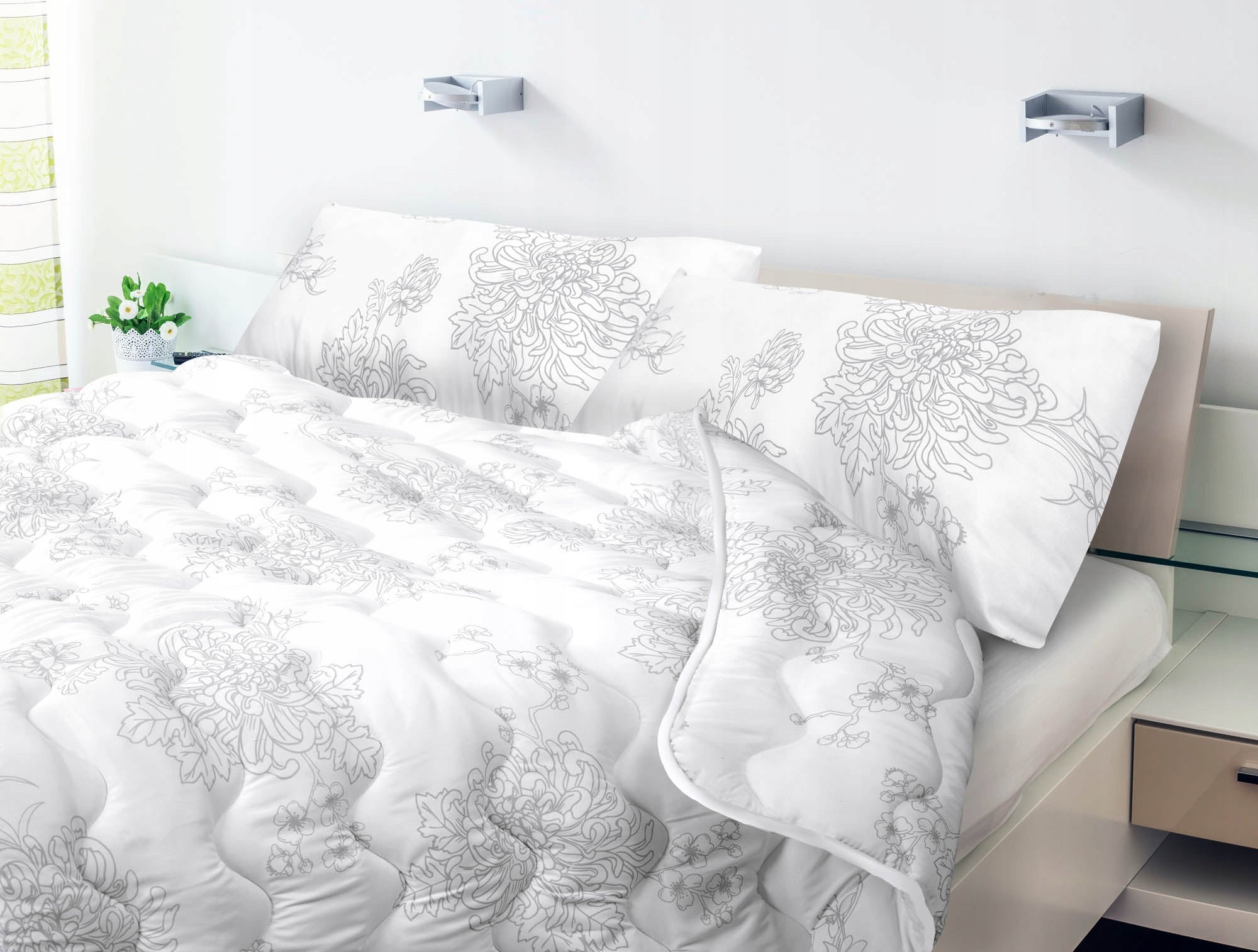 Quilt and 2 Pillows 70x80 + 160x200 cm Year-round Anti-Allergic Quilted Length of comforter cover 200 cm