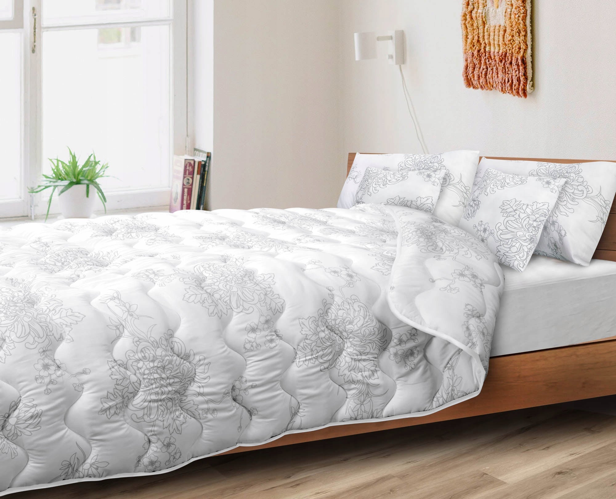 Quilt and 2 Pillows 70x80 + 160x200 cm Year-round Anti-Allergic Quilted Quilt dimensions 160x200cm