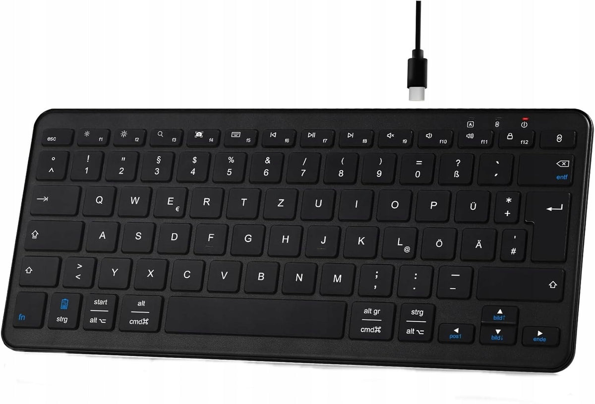 Qulose ULTRATHIN Wireless USB Bluetooth Keyboard Black QWERTZ