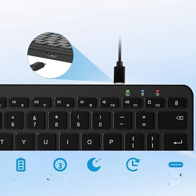 Qulose Wireless Bluetooth Keyboard, Rechargeable, Type-C, QWERTZ Manufacturer code 6913891966574
