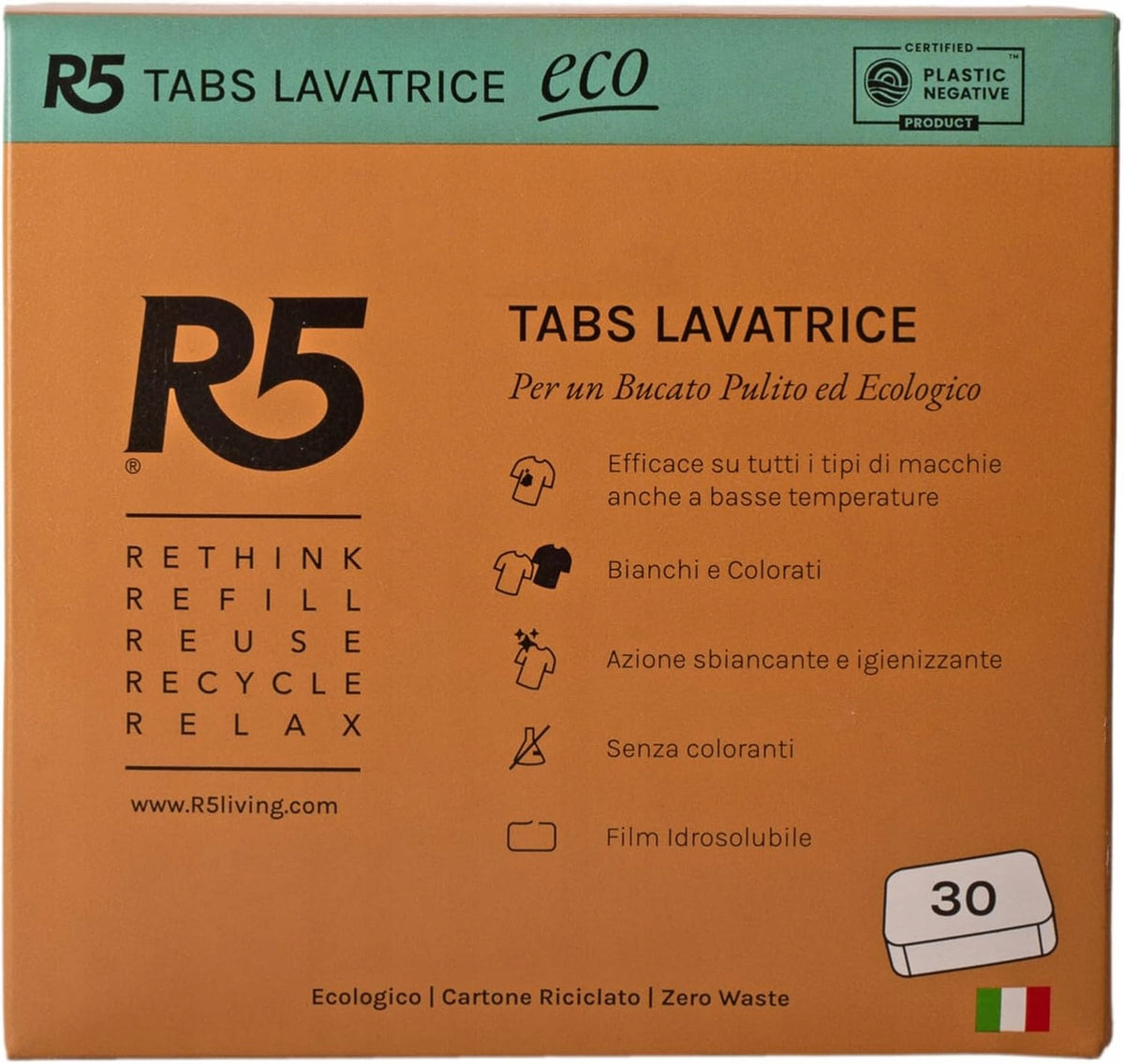 R5 Eco Tabs 100% Vegetable Tablets for Universal Washing 30 Washes