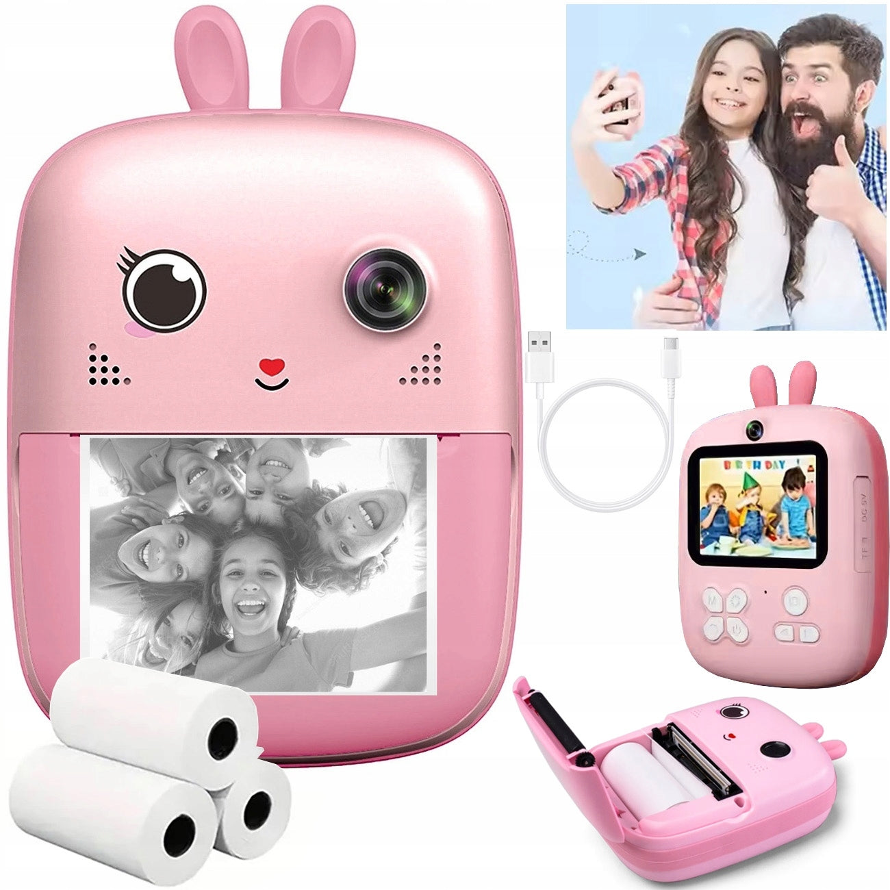RABBIT 3.0 Instant Camera Kids Camera LCD Display +PAPER