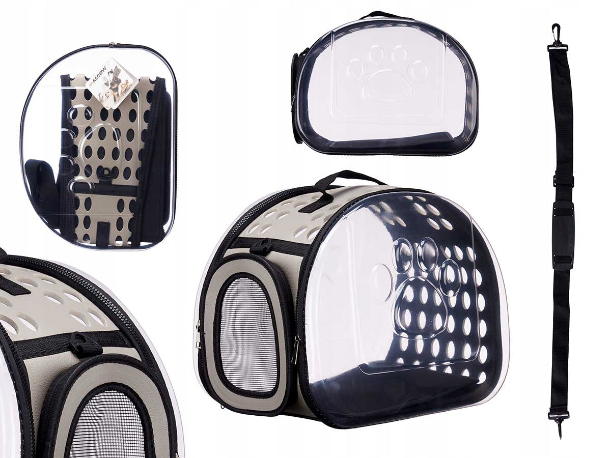 RABBIT CAT DOG TRANSPORTER Folding Grey Shoulder FOR ANIMALS LARGE