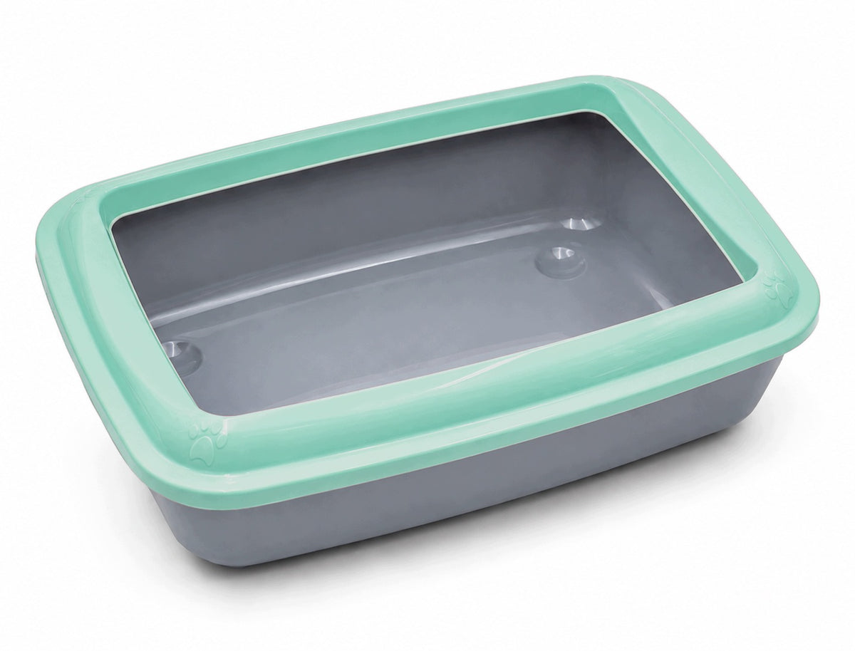 RABBIT CAT LITTER BOX LARGE TOILET WITH MINT FRAME + LITTER SPATULA Manufacturer code FloraZoo_Kuw106_SM