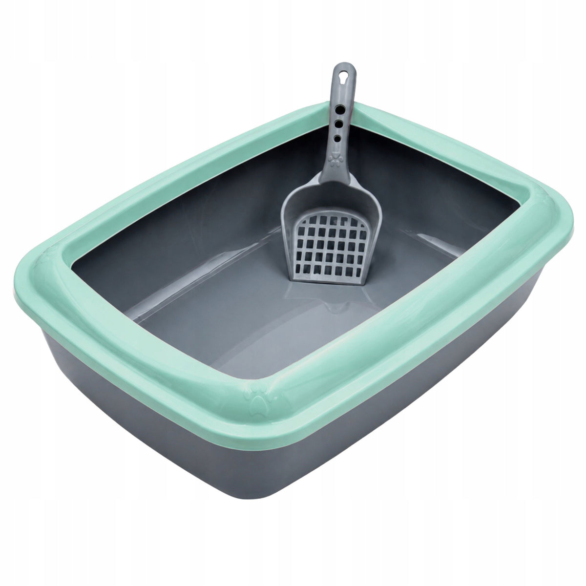 RABBIT CAT LITTER BOX LARGE TOILET WITH MINT FRAME + LITTER SPATULA