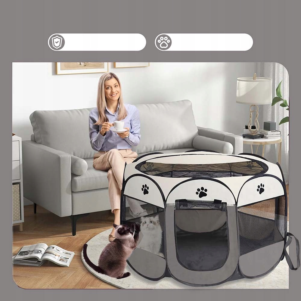 RABBIT CAT PET PLAYPEN FOR HOME FOLDING 91x91x58cm Length 91 cm