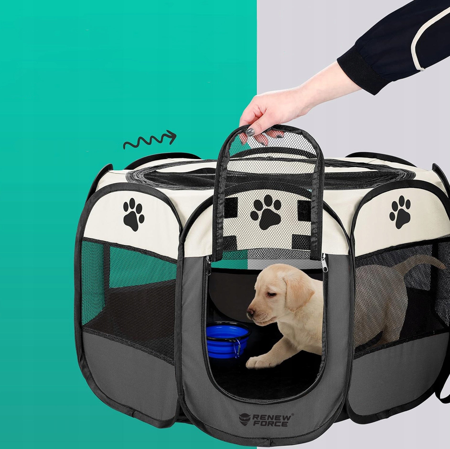 RABBIT CAT PET PLAYPEN FOR HOME FOLDING WATERPROOF 90x90cm XL Brand Renew Force