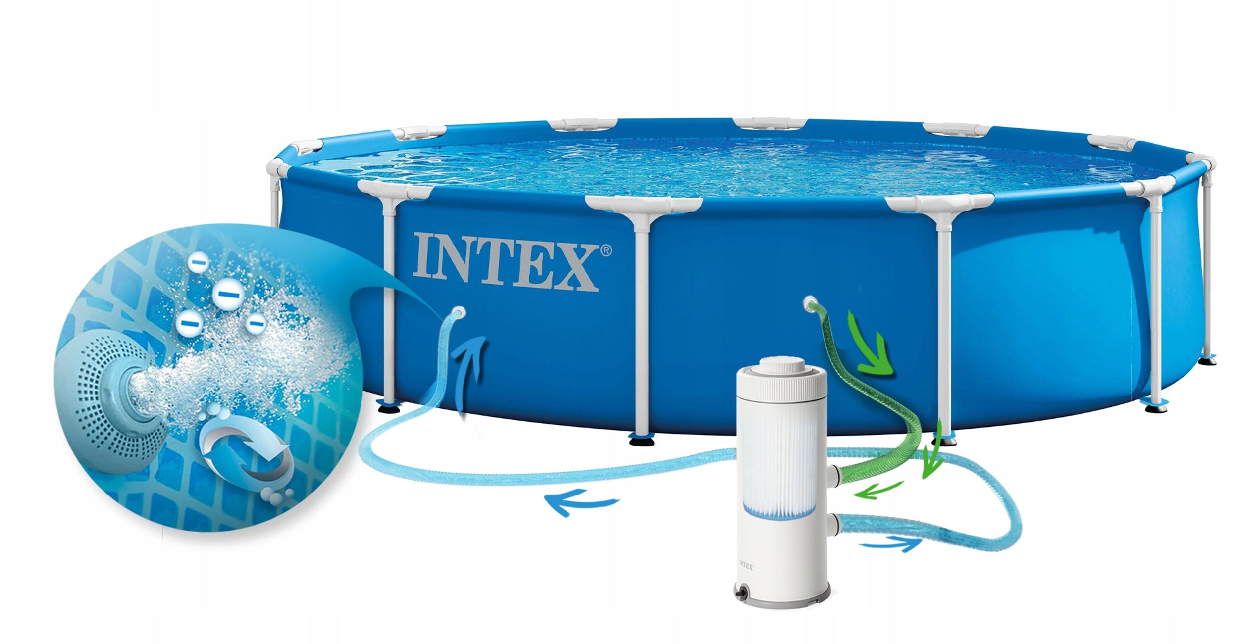 RACK GARDEN POOL WITH PUMP 366x76cm INTEX 28212ND NEW MODEL 2026 Brand Intex