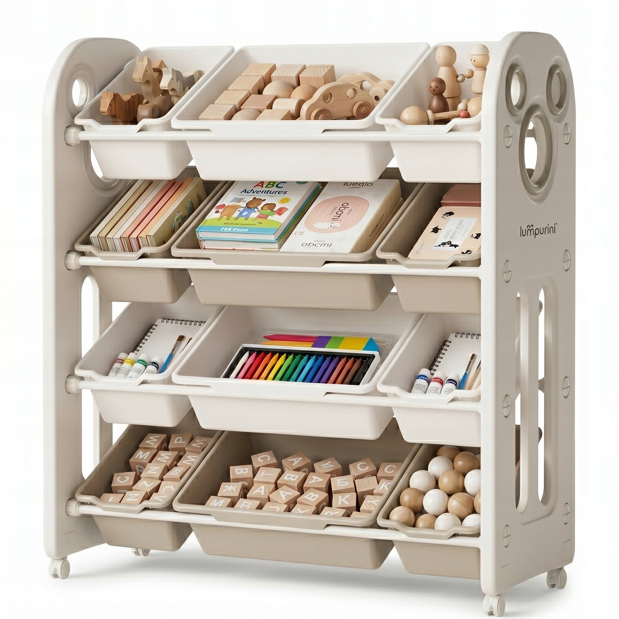 RACK PLASTIC CONTAINERS LARGE TOY ORGANIZER FURNITURE FOR CHILDREN WHEELS