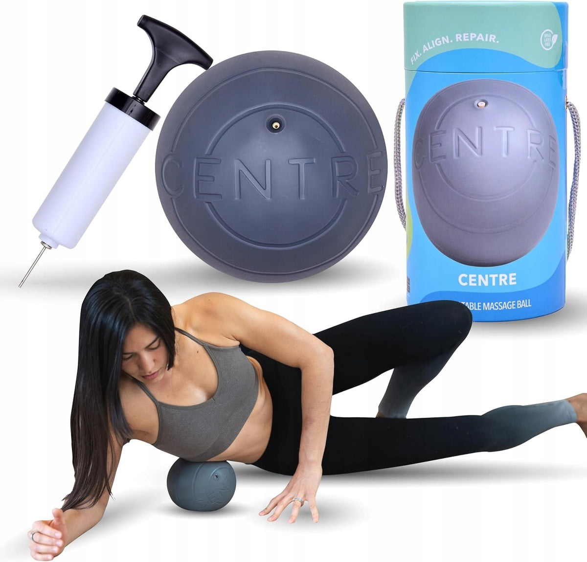 RAD Centre Massage Ball Multifunction Extra Soft 7 Inch Grey Manufacturer code rr1026