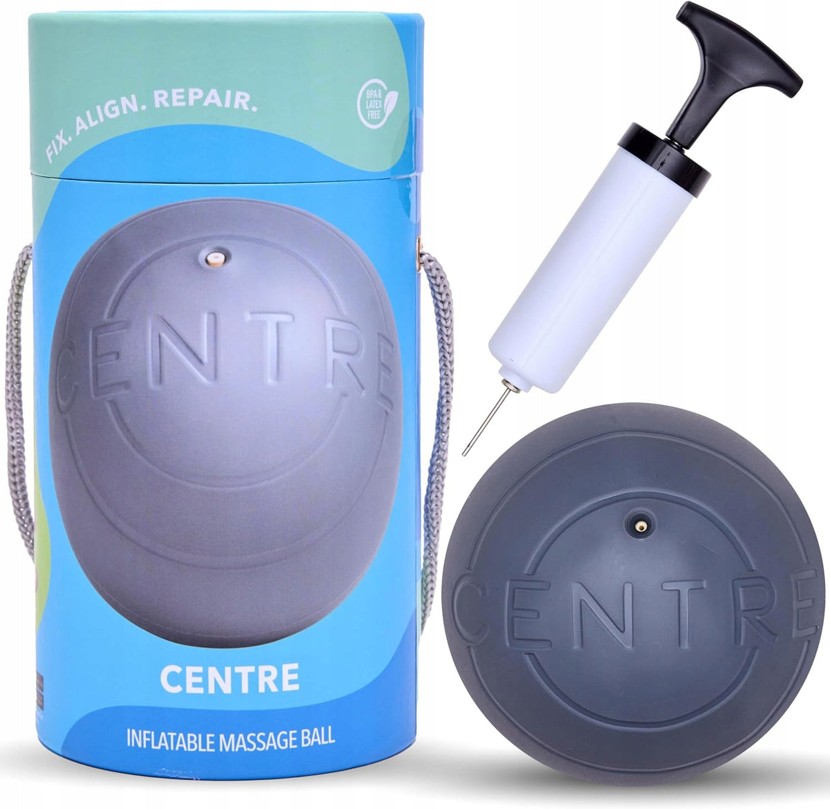 RAD Centre Massage Ball Multifunction Extra Soft 7 Inch Grey