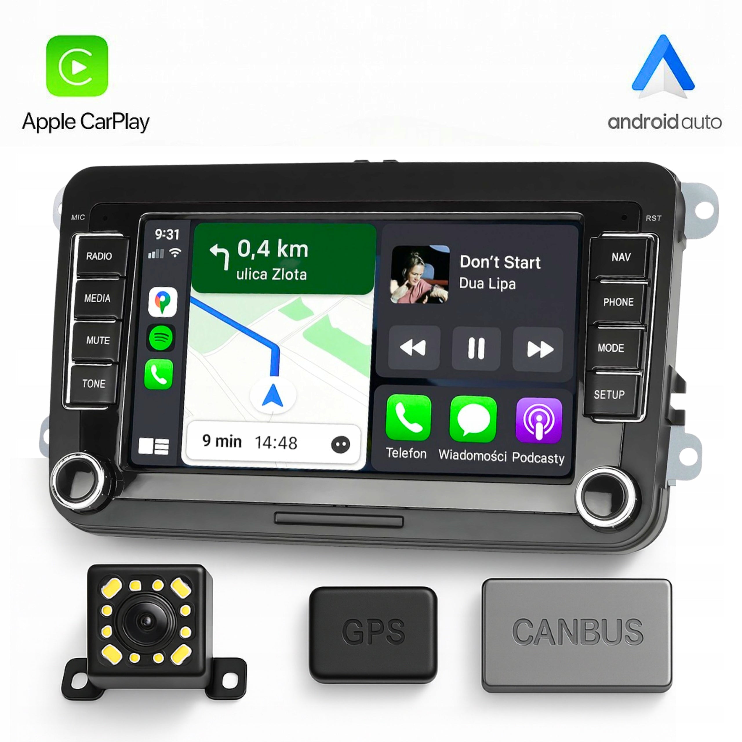 RADIO 6GB RAM FOR VOLKSWAGEN SEAT SKODA PASSAT B6 B7 GOLF 5 V 6 WIFI ANDROID