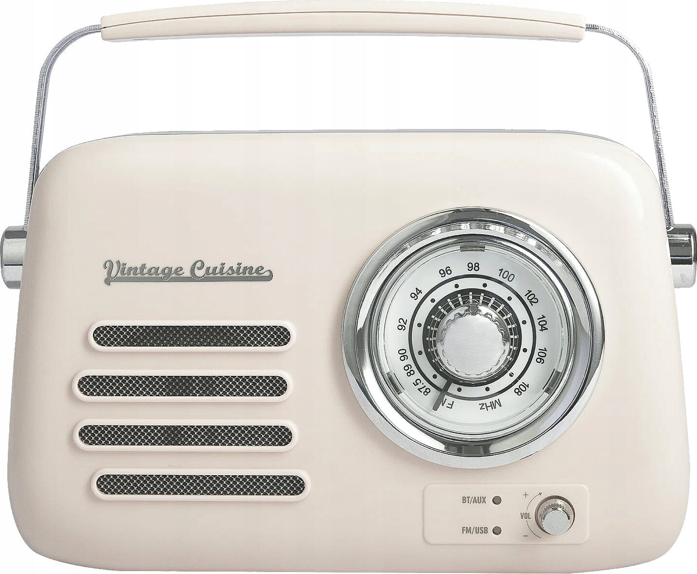 RADIO BLUETOOTH SPEAKER FM Vintage Cuisine CHROME CREAM