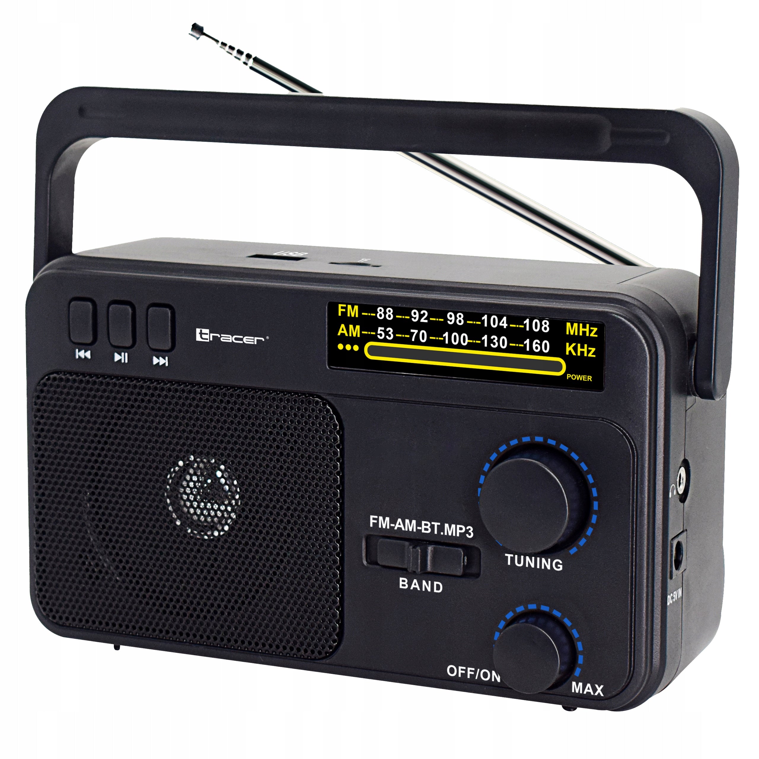 RADIO FM AM PORTABLE KITCHEN BLUETOOTH USB AUX MICRO SD NETWORK ANTENNA Brand Tracer