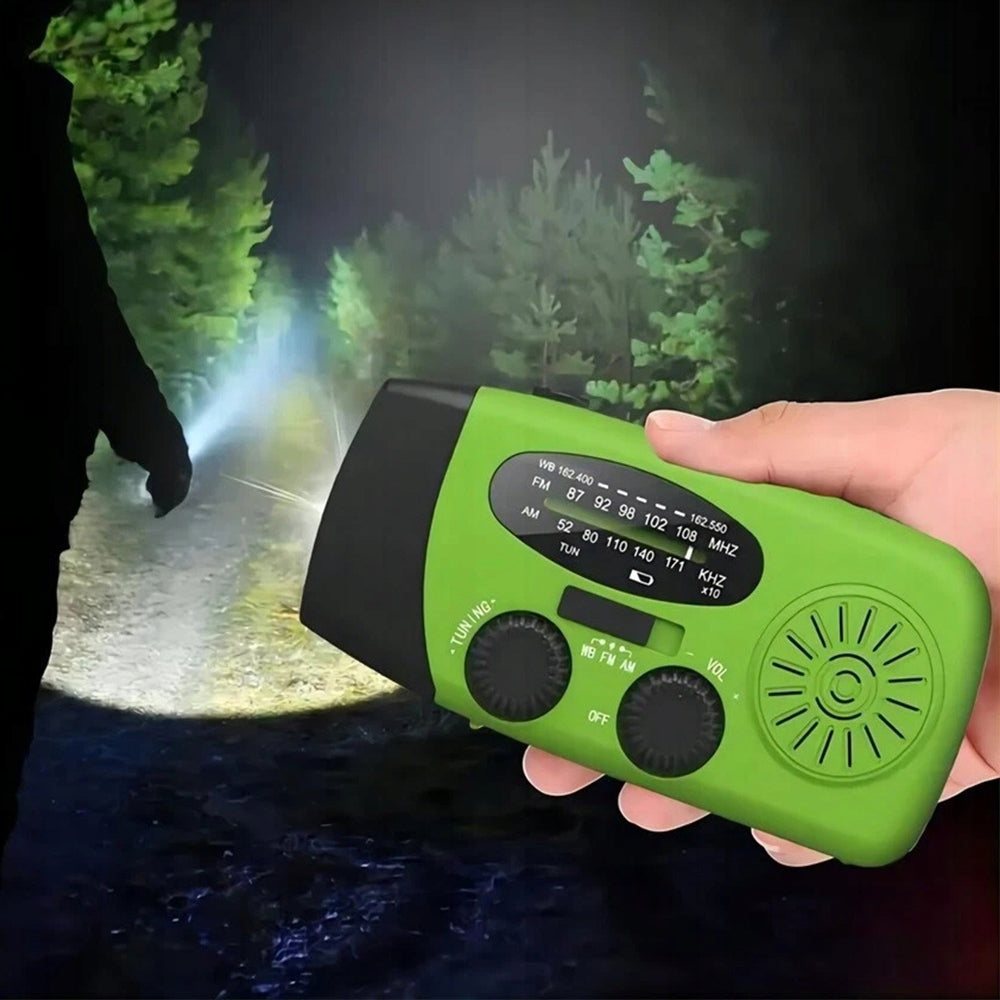 RADIO FOR CRANK FM AM SOLAR 2000MAH LED MANUAL CHARGING COMPACT Model XSY350