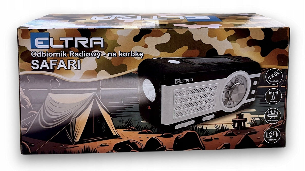 RADIO FOR CRANK solar dynamo EMERGENCY FLASHLIGHT Powerbank ELTRA SAFARI Brand Eltra