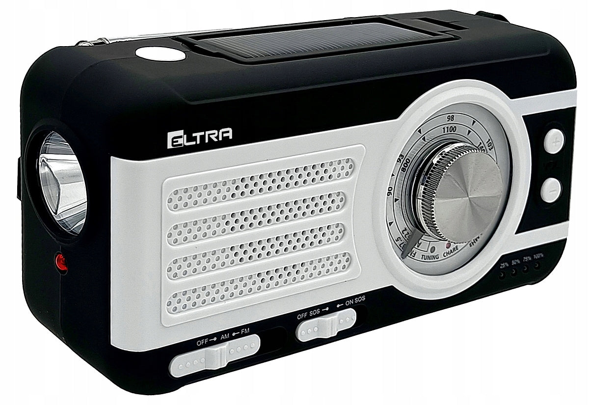 RADIO FOR CRANK solar dynamo EMERGENCY FLASHLIGHT Powerbank ELTRA SAFARI