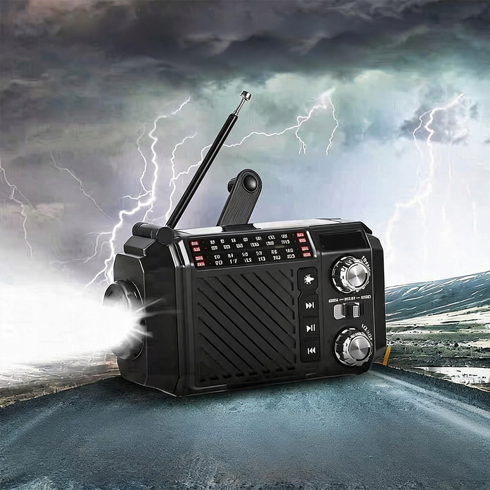 RADIO FOR SOLAR CRANK WITH FLASHLIGHT PORTABLE TOURIST AM/FM EMERGENCY Packaging status original