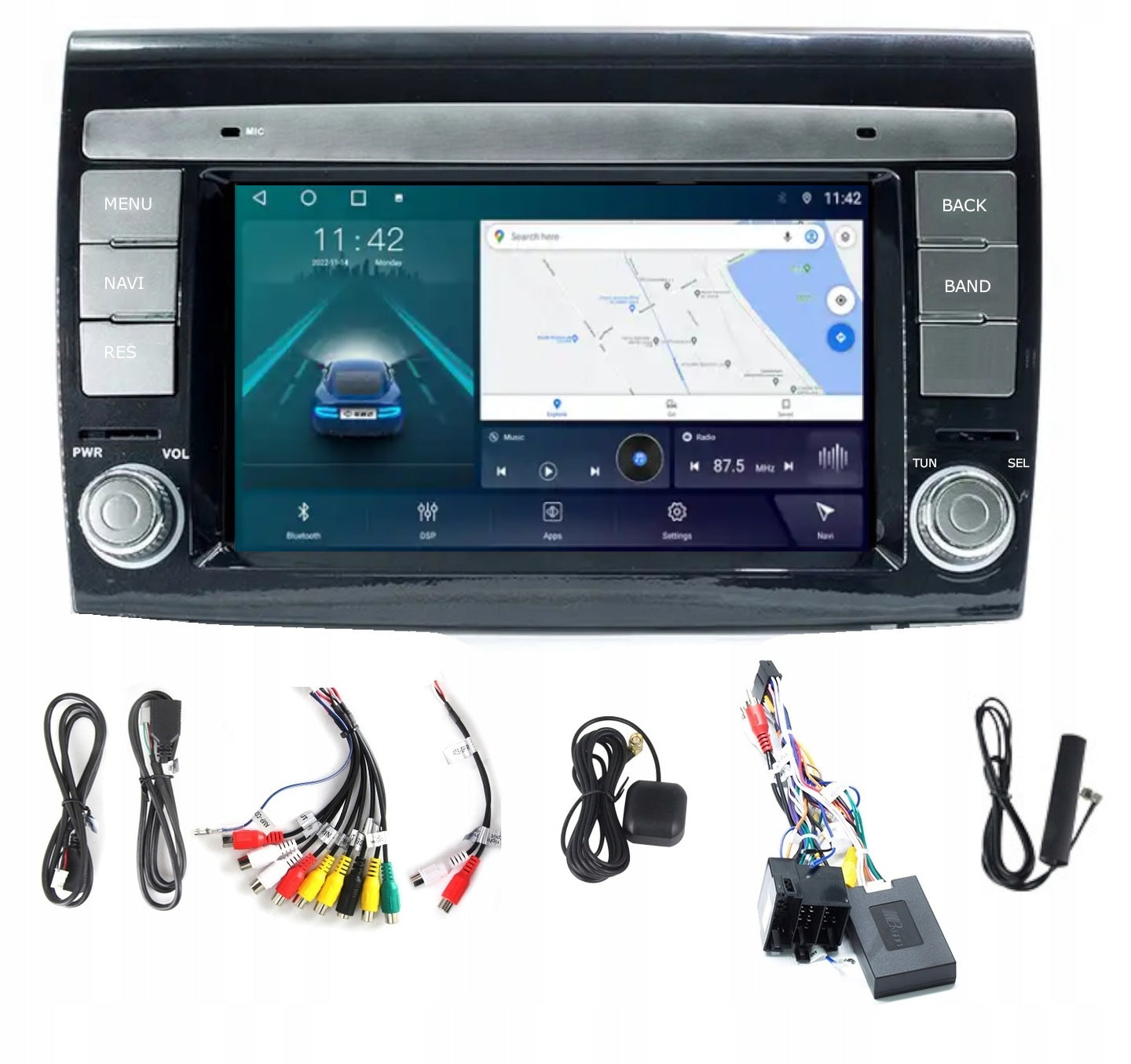 RADIO GPS ANDROID FIAT BRAVO 2007-2012 CARPLAY WIFI USB MODEM SIM 4/64GB