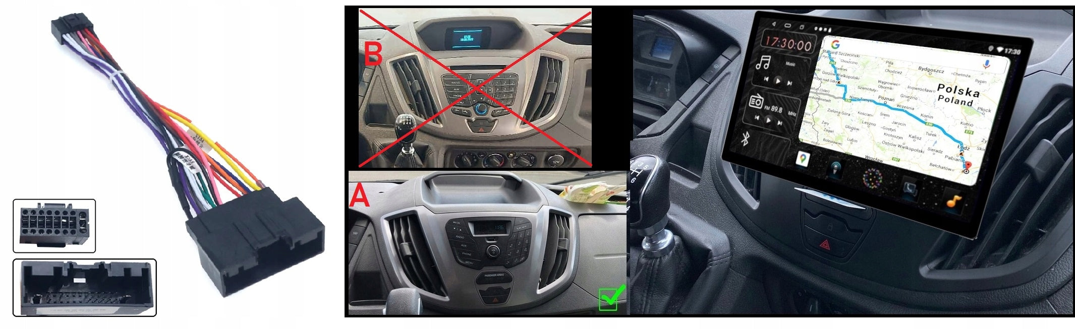 RADIO GPS ANDROID FORD TRANSIT 2014-2018 CARPLAY WIFI USB 6/128GB SIM MODEM Manufacturer code A600
