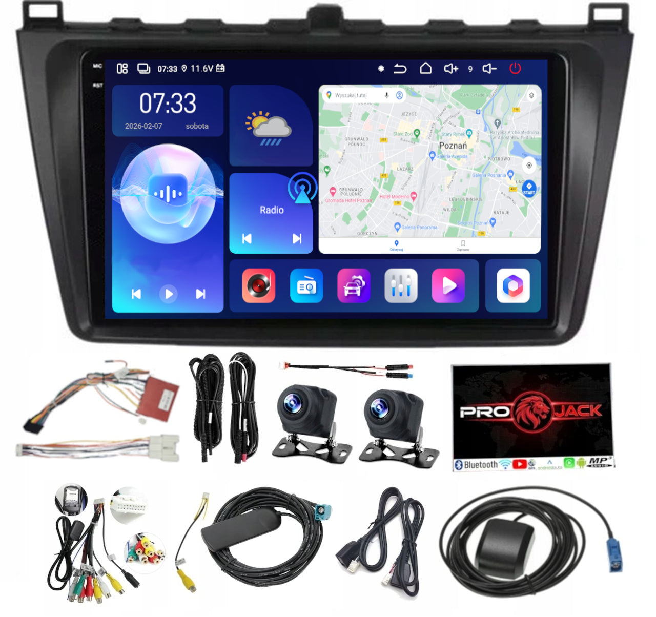 RADIO GPS ANDROID MAZDA 6 2008-2013 USB CARPLAY WIFI USB 128GB MODEM SIM
