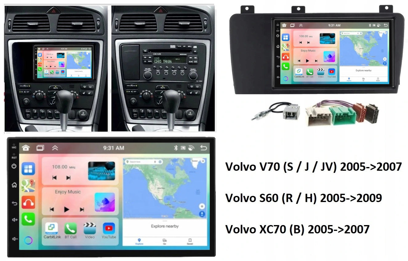 RADIO GPS ANDROID NAVIGATION VOLVO XC70 S60 V70 2005-2009 CARPLAY 6GB 128GB Packaging status original