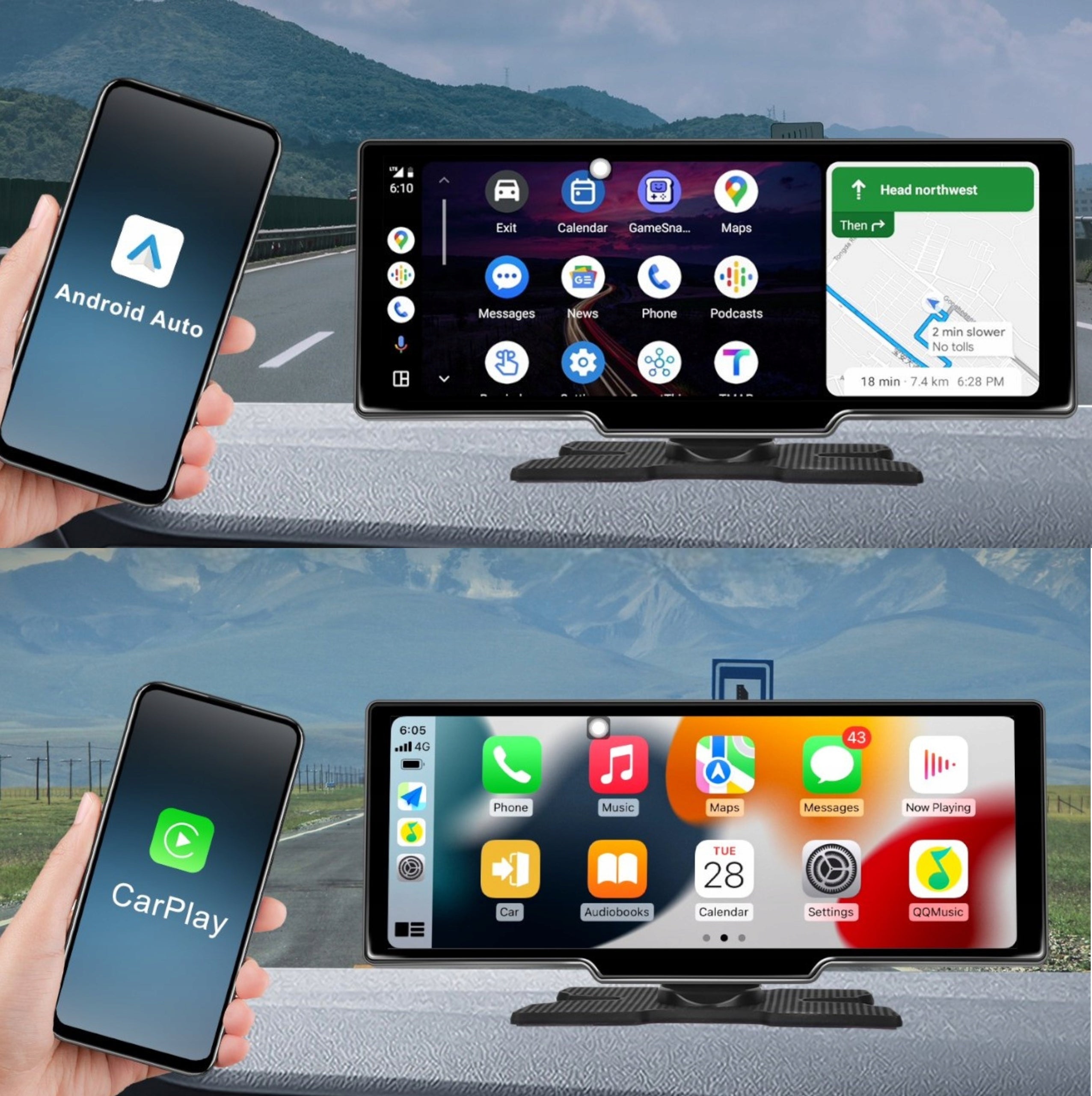 RADIO MULTIMEDIA STATION MONITOR ANDROID AUTO APPLE CARPLAY ANDROID 13 Manufacturer code STACJA EKRAN MONITOR ANDROID CARPLAY WIFI